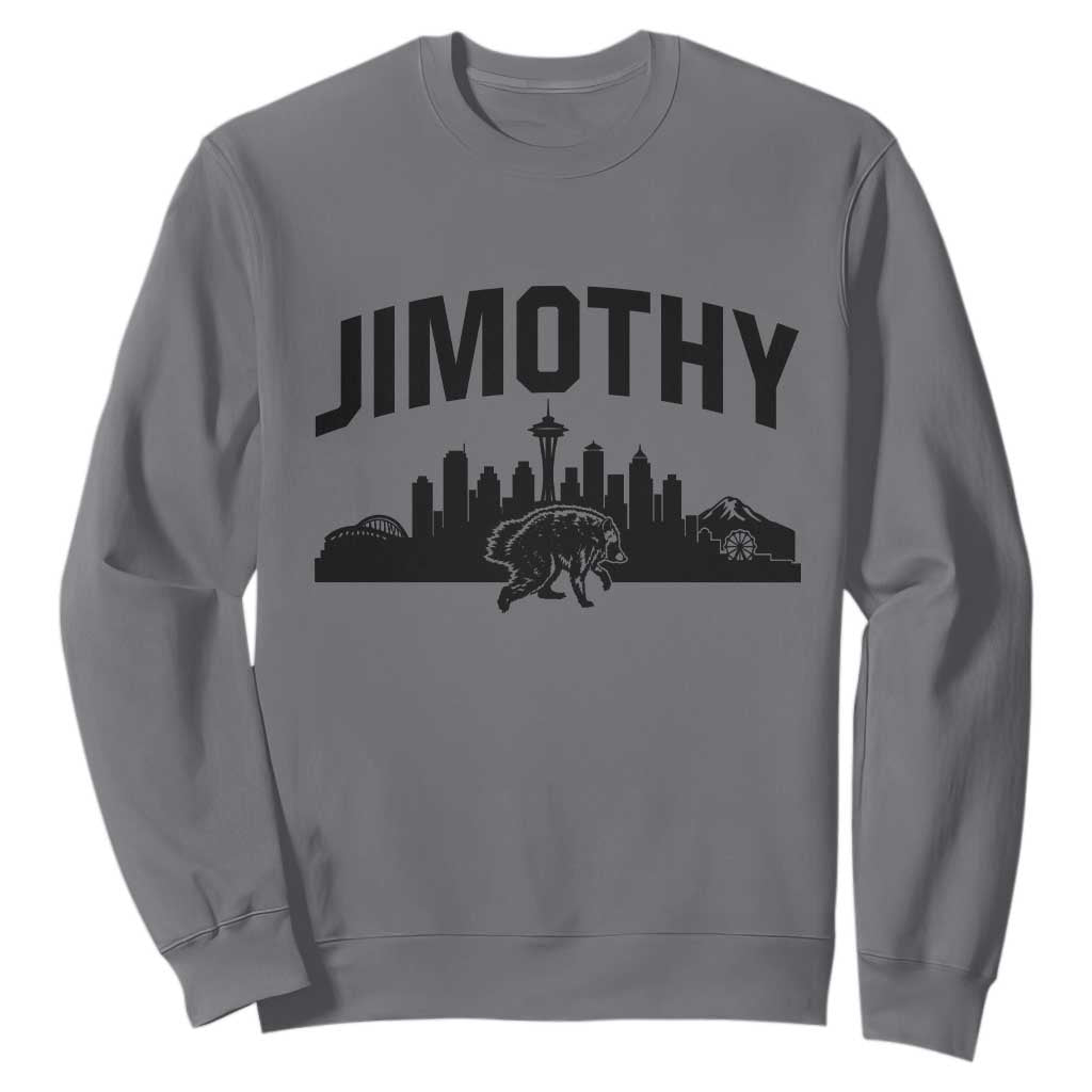 Jimothy The Raccoon Sweatshirt Seattle Space Needle Mount Rainier Landscape Art TS12 Charcoal Print Your Wear