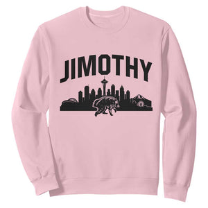 Jimothy The Raccoon Sweatshirt Seattle Space Needle Mount Rainier Landscape Art TS12 Light Pink Print Your Wear