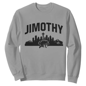 Jimothy The Raccoon Sweatshirt Seattle Space Needle Mount Rainier Landscape Art TS12 Sport Gray Print Your Wear