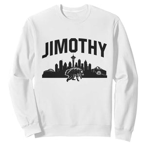 Jimothy The Raccoon Sweatshirt Seattle Space Needle Mount Rainier Landscape Art TS12 White Print Your Wear