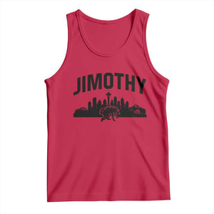 Jimothy The Raccoon Tank Top Seattle Space Needle Mount Rainier Landscape Art TS12 Red Print Your Wear