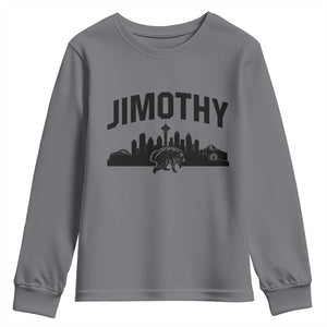 Jimothy The Raccoon Youth Sweatshirt Seattle Space Needle Mount Rainier Landscape Art TS12 Charcoal Print Your Wear
