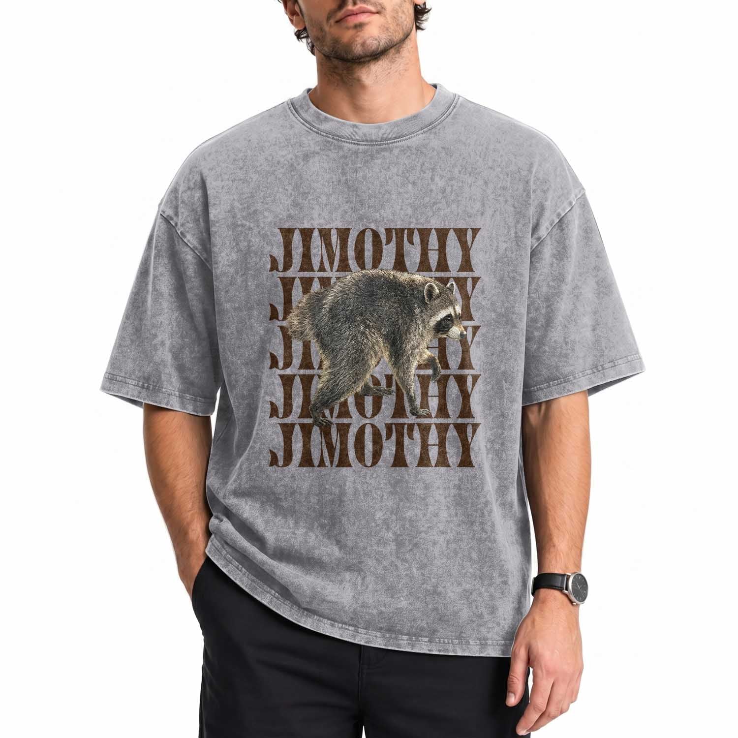 Jimothy The Raccoon Washed Cotton T-Shirt Vintage Trash Panda Animal Lover Gift
