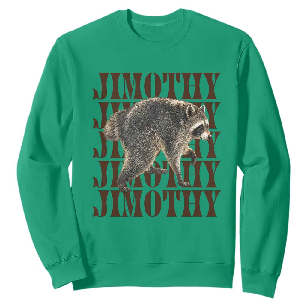 Jimothy The Raccoon Sweatshirt Vintage Trash Panda Animal Lover Gift TS12 Irish Green Print Your Wear