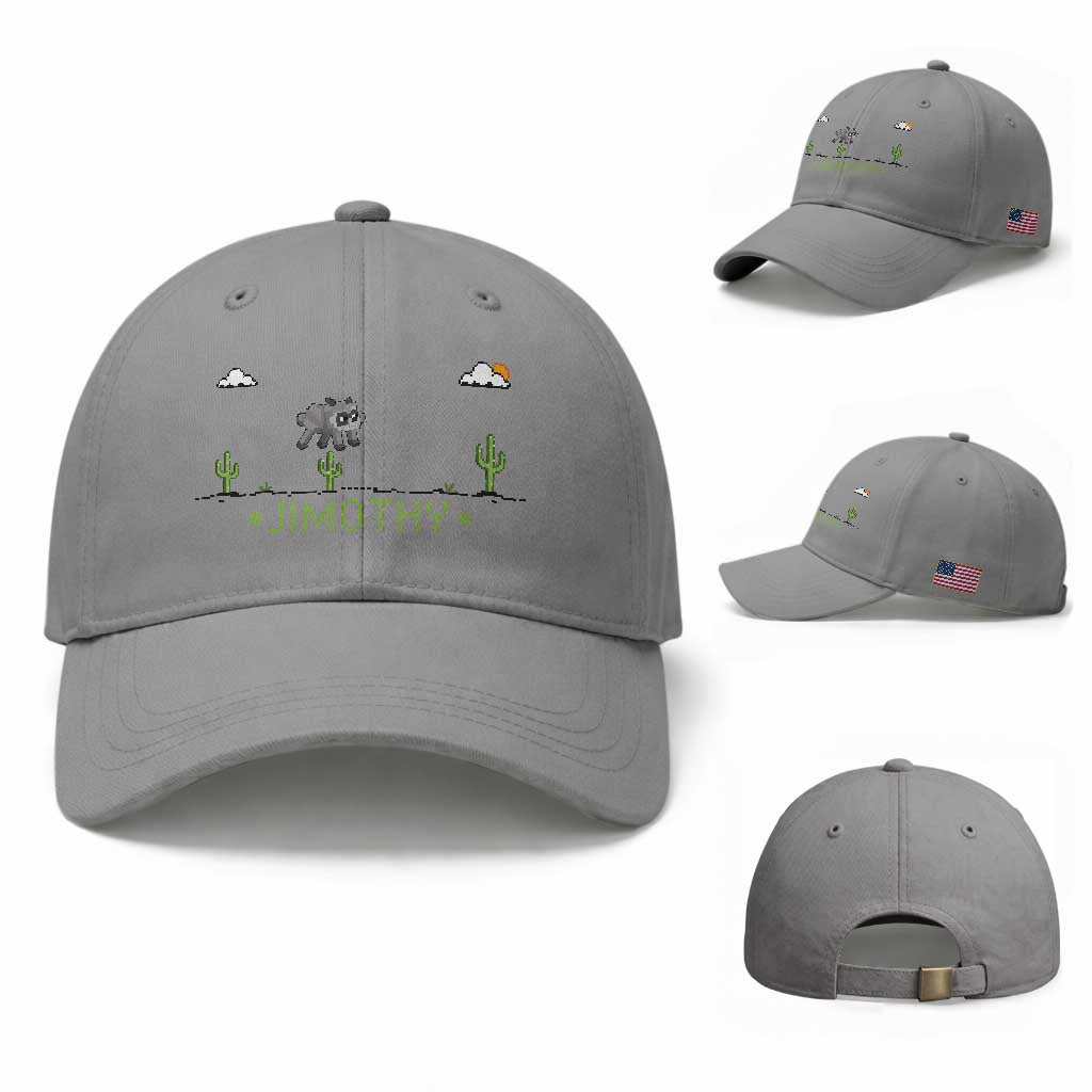 Funny Jimothy The Raccoon Baseball Cap Pixel Art Retro Gaming Trash Panda Meme TS12 Baseball Cap Universal Fit Sport Gray Print Your Wear