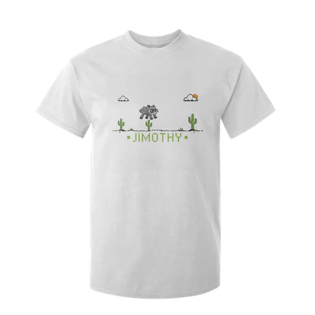 Funny Jimothy The Raccoon T Shirt For Kid Pixel Art Retro Gaming Trash Panda Meme TS12 White Print Your Wear