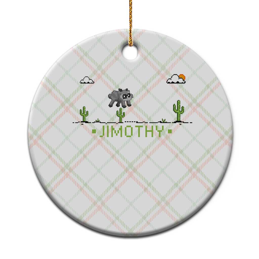 Funny Jimothy The Raccoon Ceramic Ornament Pixel Art Retro Gaming Trash Panda Meme TS12 1pc Christmas Plaid Print Your Wear