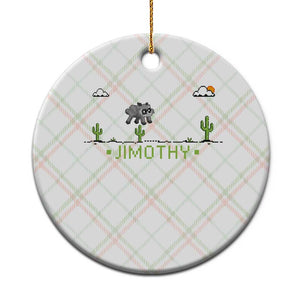 Funny Jimothy The Raccoon Ceramic Ornament Pixel Art Retro Gaming Trash Panda Meme TS12 1pc Christmas Plaid Print Your Wear