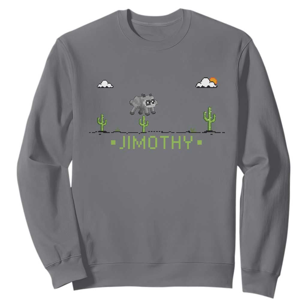 Funny Jimothy The Raccoon Sweatshirt Pixel Art Retro Gaming Trash Panda Meme TS12 Charcoal Print Your Wear