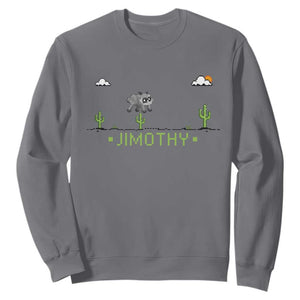 Funny Jimothy The Raccoon Sweatshirt Pixel Art Retro Gaming Trash Panda Meme TS12 Charcoal Print Your Wear
