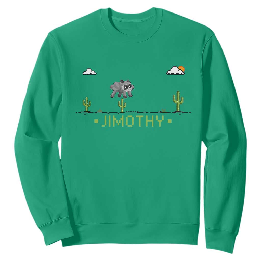 Funny Jimothy The Raccoon Sweatshirt Pixel Art Retro Gaming Trash Panda Meme TS12 Irish Green Print Your Wear