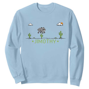 Funny Jimothy The Raccoon Sweatshirt Pixel Art Retro Gaming Trash Panda Meme TS12 Light Blue Print Your Wear
