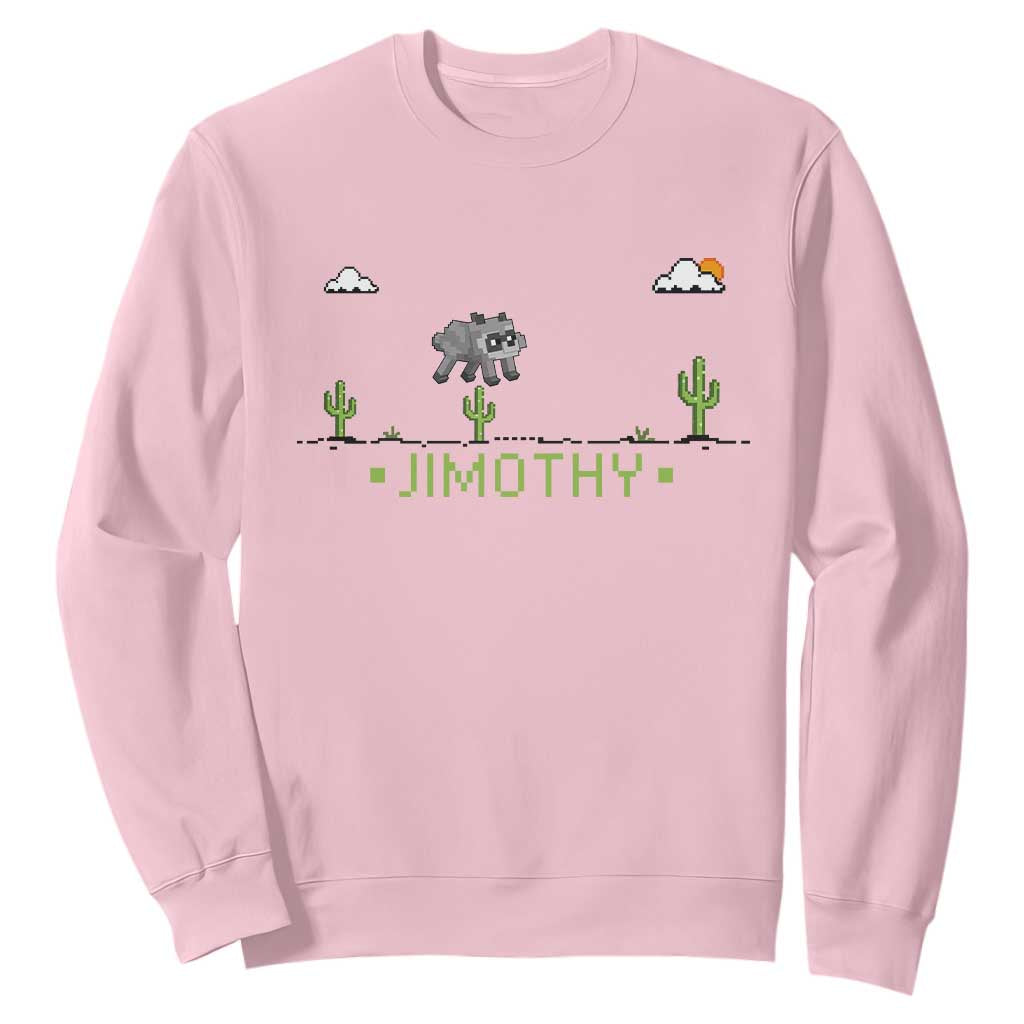 Funny Jimothy The Raccoon Sweatshirt Pixel Art Retro Gaming Trash Panda Meme TS12 Light Pink Print Your Wear