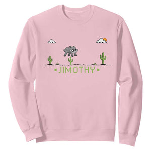 Funny Jimothy The Raccoon Sweatshirt Pixel Art Retro Gaming Trash Panda Meme TS12 Light Pink Print Your Wear