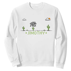 Funny Jimothy The Raccoon Sweatshirt Pixel Art Retro Gaming Trash Panda Meme TS12 White Print Your Wear