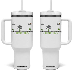 Funny Jimothy The Raccoon Tumbler With Handle Pixel Art Retro Gaming Trash Panda Meme TS12 One Size: 40 oz White Print Your Wear