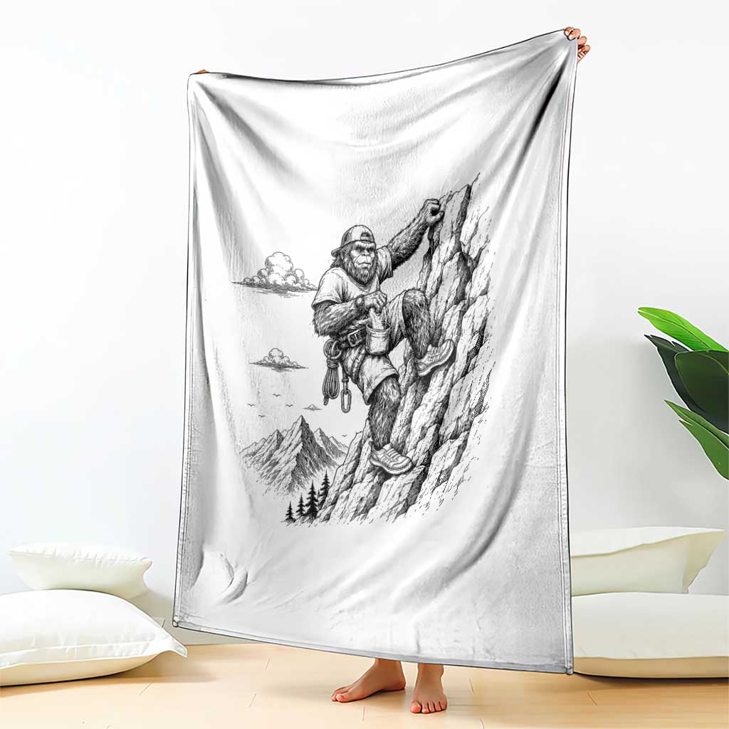 Funny Bigfoot Mountain Climber Throw Blanket Outdoor Hiking Adventure TS12 Print Your Wear