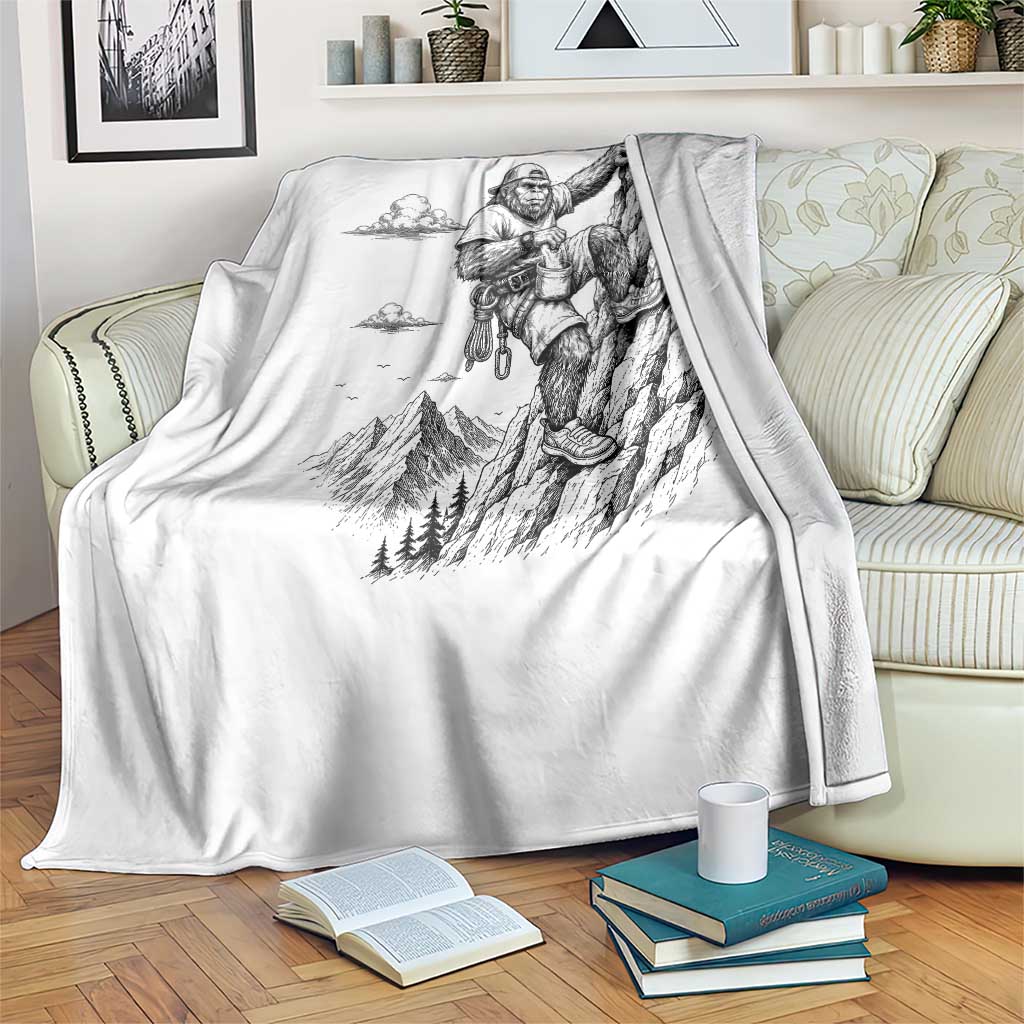 Funny Bigfoot Mountain Climber Throw Blanket Outdoor Hiking Adventure TS12 Print Your Wear