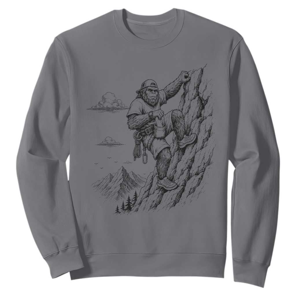 Funny Bigfoot Mountain Climber Sweatshirt Outdoor Hiking Adventure TS12 Charcoal Print Your Wear