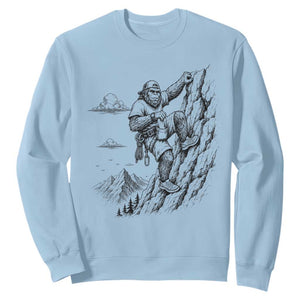 Funny Bigfoot Mountain Climber Sweatshirt Outdoor Hiking Adventure TS12 Light Blue Print Your Wear