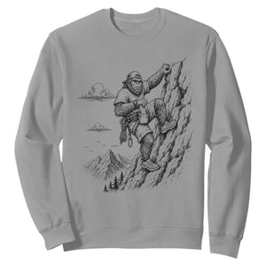 Funny Bigfoot Mountain Climber Sweatshirt Outdoor Hiking Adventure TS12 Sport Gray Print Your Wear