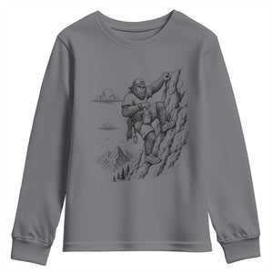 Funny Bigfoot Mountain Climber Youth Sweatshirt Outdoor Hiking Adventure TS12 Charcoal Print Your Wear