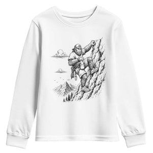 Funny Bigfoot Mountain Climber Youth Sweatshirt Outdoor Hiking Adventure TS12 White Print Your Wear