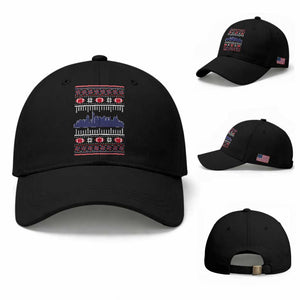 New England Skyline Game Day Baseball Cap Ugly Christmas Football Fan Gift TS12 Baseball Cap Universal Fit Black Print Your Wear