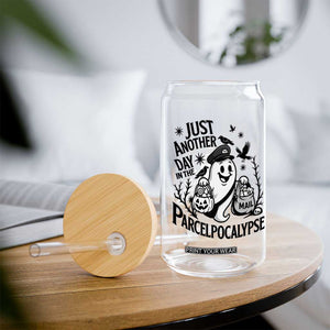 Halloween Mail Carrier Spooky Ghost Glass Can