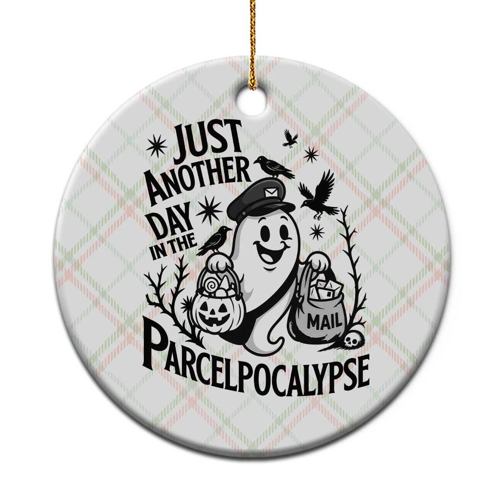 Halloween Mail Carrier Spooky Ghost Ceramic Ornament