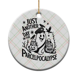 Halloween Mail Carrier Spooky Ghost Ceramic Ornament