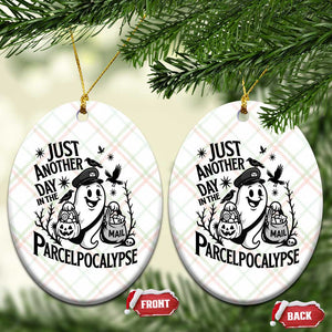 Halloween Mail Carrier Spooky Ghost Ceramic Ornament