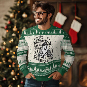 Halloween Mail Carrier Spooky Ghost Ugly Christmas Sweater