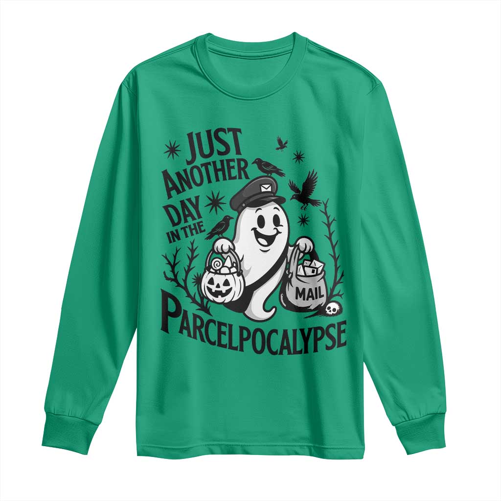 Halloween Mail Carrier Spooky Ghost Long Sleeve Shirt