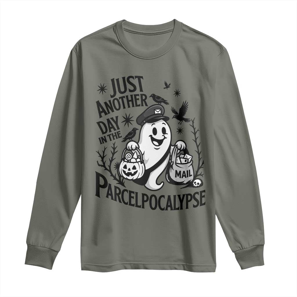 Halloween Mail Carrier Spooky Ghost Long Sleeve Shirt