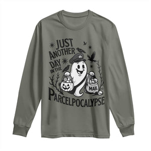 Halloween Mail Carrier Spooky Ghost Long Sleeve Shirt