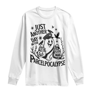 Halloween Mail Carrier Spooky Ghost Long Sleeve Shirt