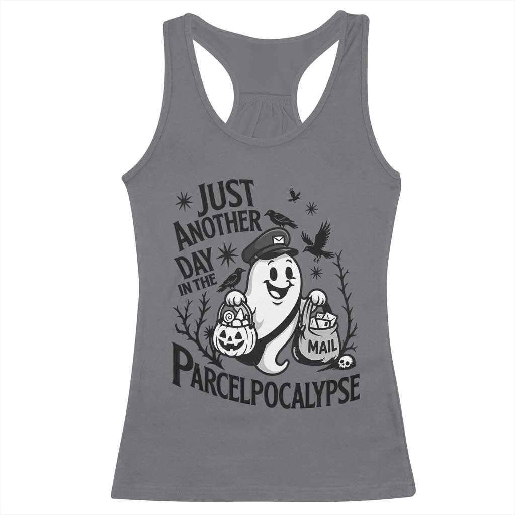 Halloween Mail Carrier Spooky Ghost Racerback Tank Top