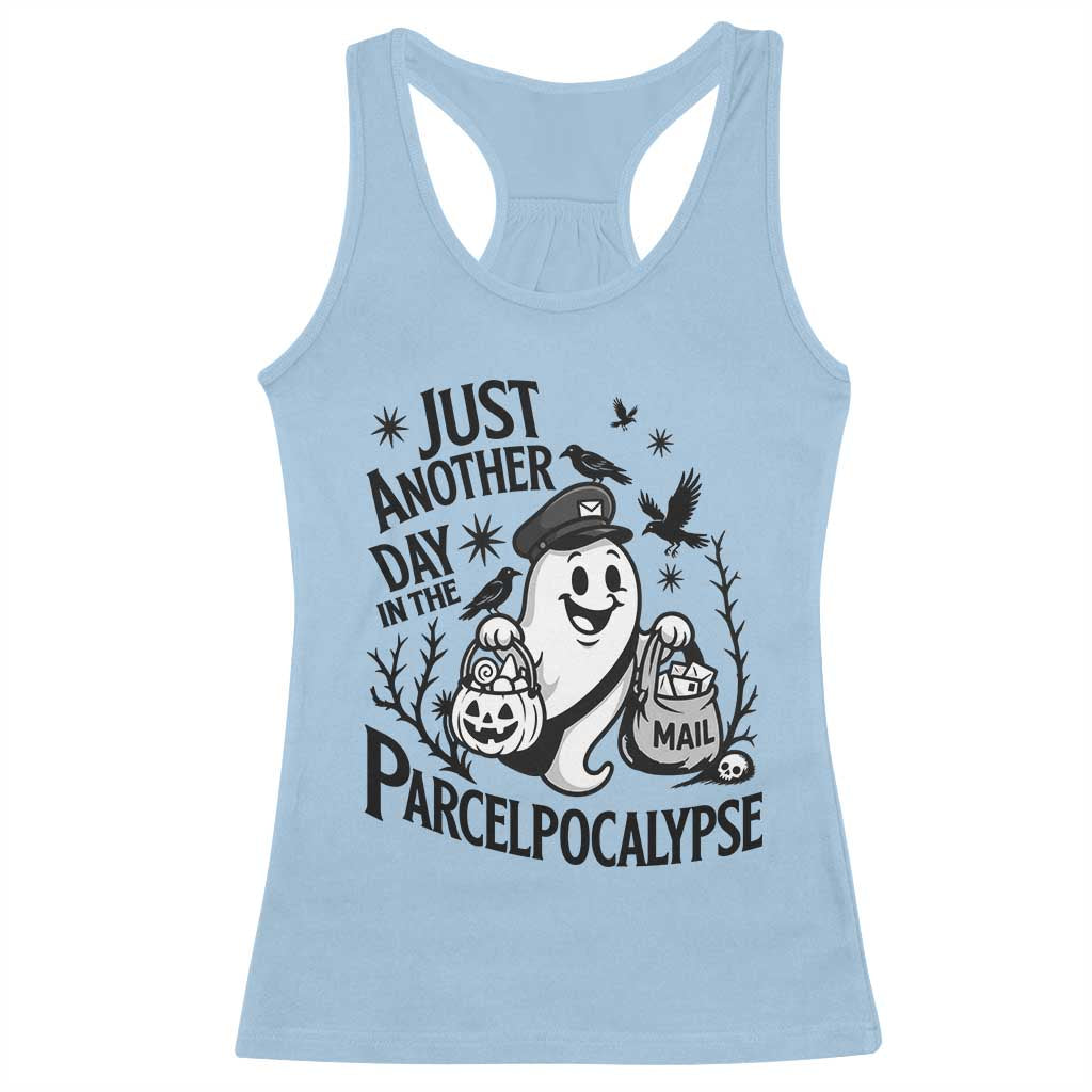 Halloween Mail Carrier Spooky Ghost Racerback Tank Top