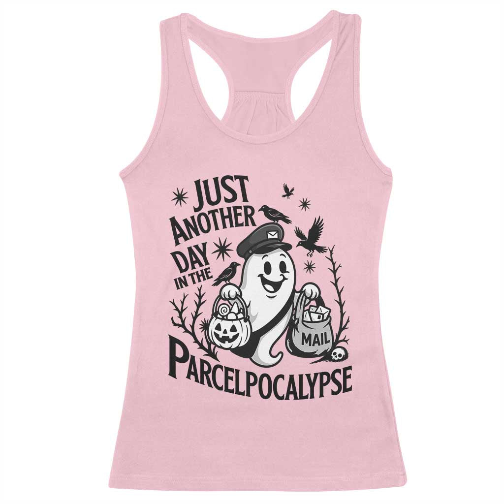 Halloween Mail Carrier Spooky Ghost Racerback Tank Top