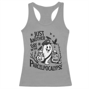 Halloween Mail Carrier Spooky Ghost Racerback Tank Top