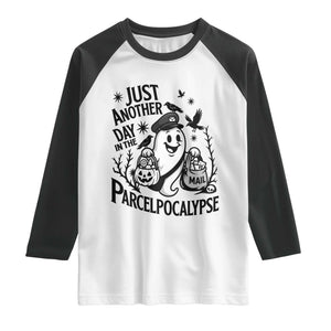 Halloween Mail Carrier Spooky Ghost Raglan Shirt