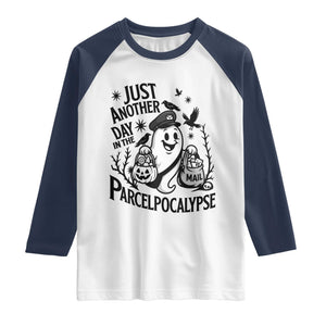 Halloween Mail Carrier Spooky Ghost Raglan Shirt