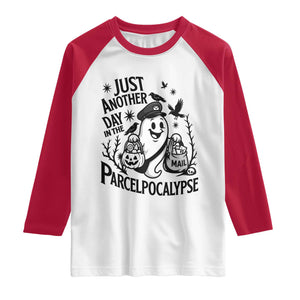 Halloween Mail Carrier Spooky Ghost Raglan Shirt