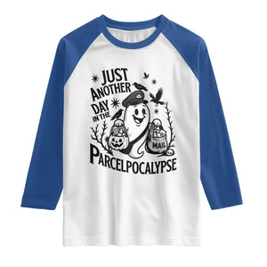 Halloween Mail Carrier Spooky Ghost Raglan Shirt