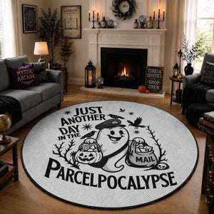Halloween Mail Carrier Spooky Ghost Round Rug