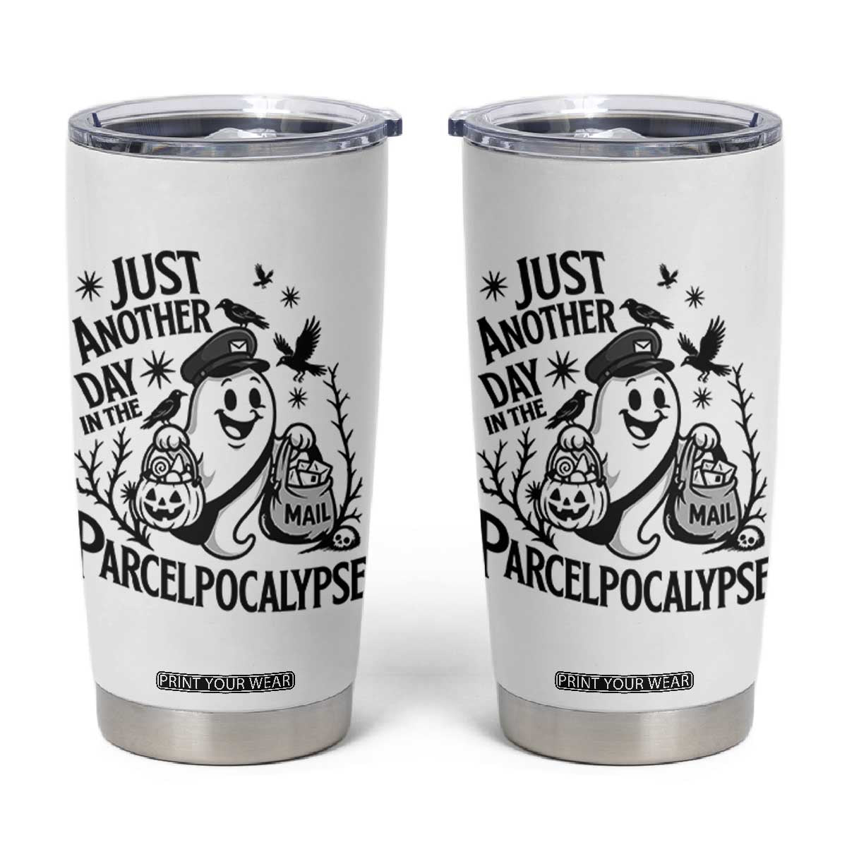 Halloween Mail Carrier Spooky Ghost Tumbler Cup