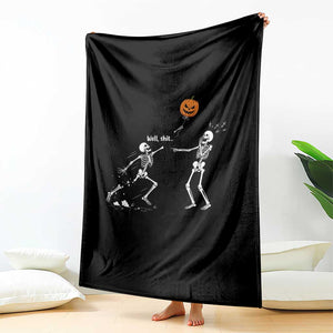 Funny Halloween Skeleton Lost Pumpkin Balloon Meme Throw Blanket