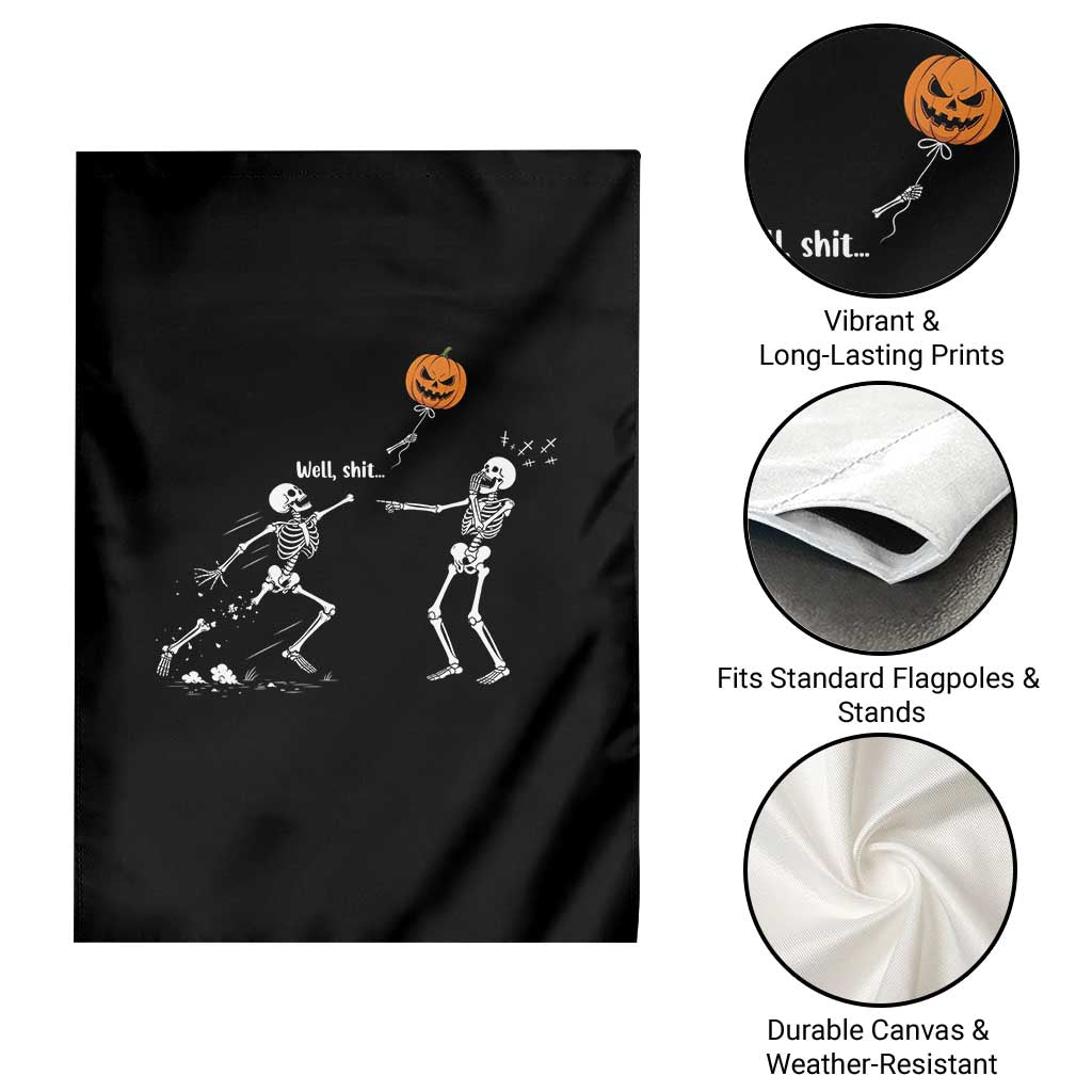 Funny Halloween Skeleton Lost Pumpkin Balloon Meme Garden Flag