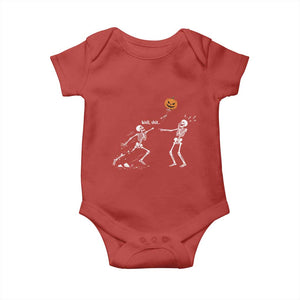 Funny Halloween Skeleton Lost Pumpkin Balloon Meme Baby Onesie